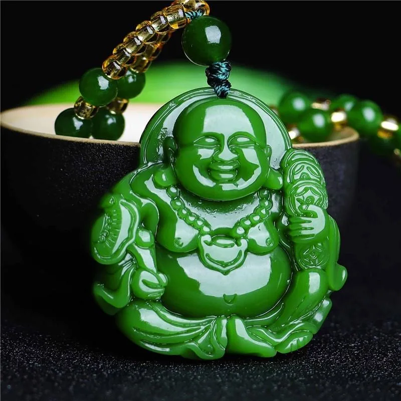 Women'S Accessories And Jewelry - Китайский зеленый нефритовый кулон Будды Maitreya