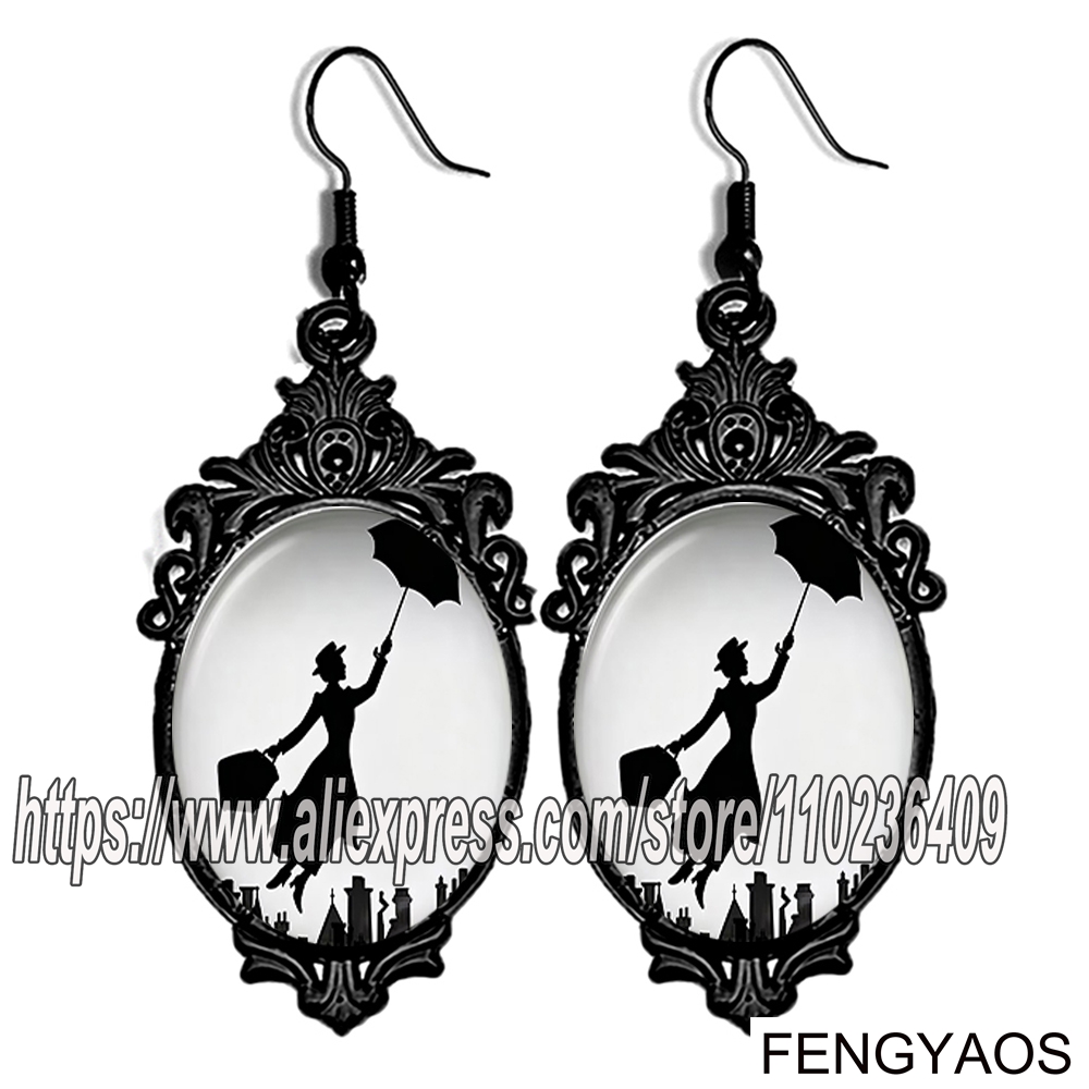 Women Jewelry Accessories For Black Dress - Новые черные серьги-подвески Мэри Поппинс для