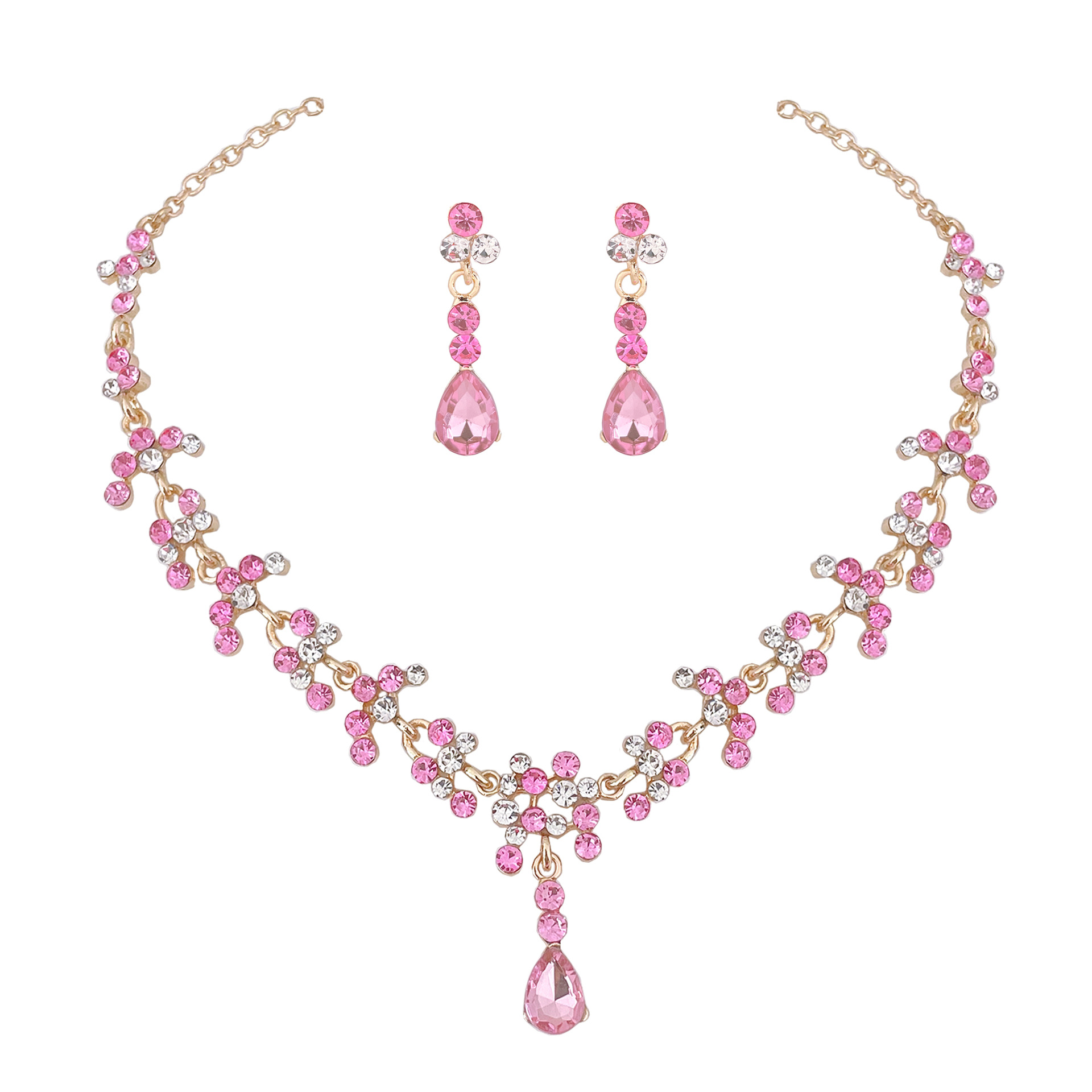 Women Jewelry Accessories For Black Dress - Барокко Розовый Фиолетовый Кристалл Свадебные Ювелирные