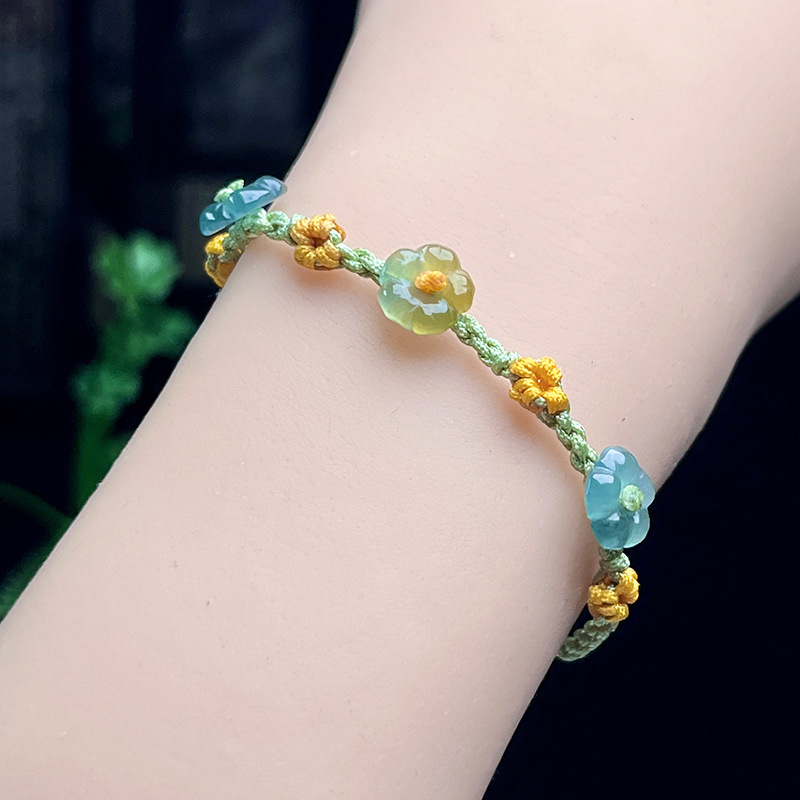Women'S Accessories And Jewelry - Мьянманский жадеитовый цветочный браслет, настоящие ювелирные