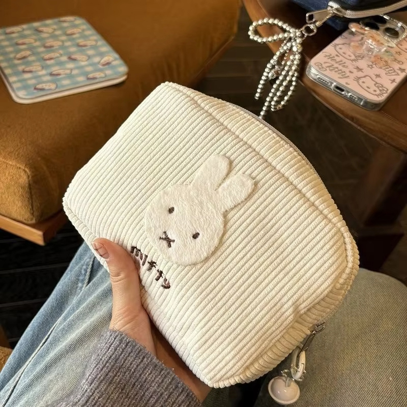 Women'S Vanity Accessories - Вельветовая косметичка Miffy Kawaii, сумки для